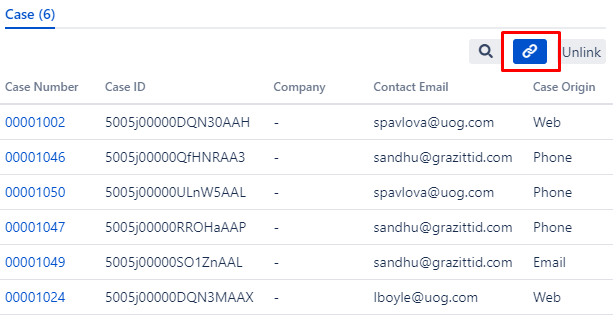 Link an existing Salesforce record from Sinergify List View